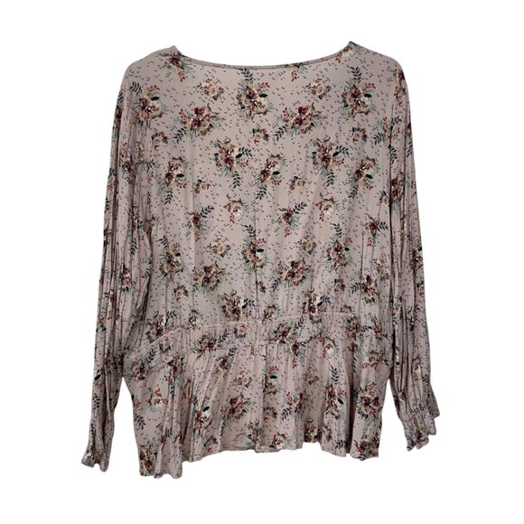 Maurices Womens Floral Button Detais Pullover Blouse With Elastic Waist Size 2X - Picture 11 of 12